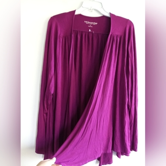 Soft Surroundings Women Purple Jersey Knit Open Cardigan size 1X - Picture 3 of 7